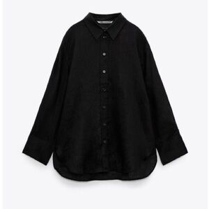 Zara Women's Black Button-Down Shirt